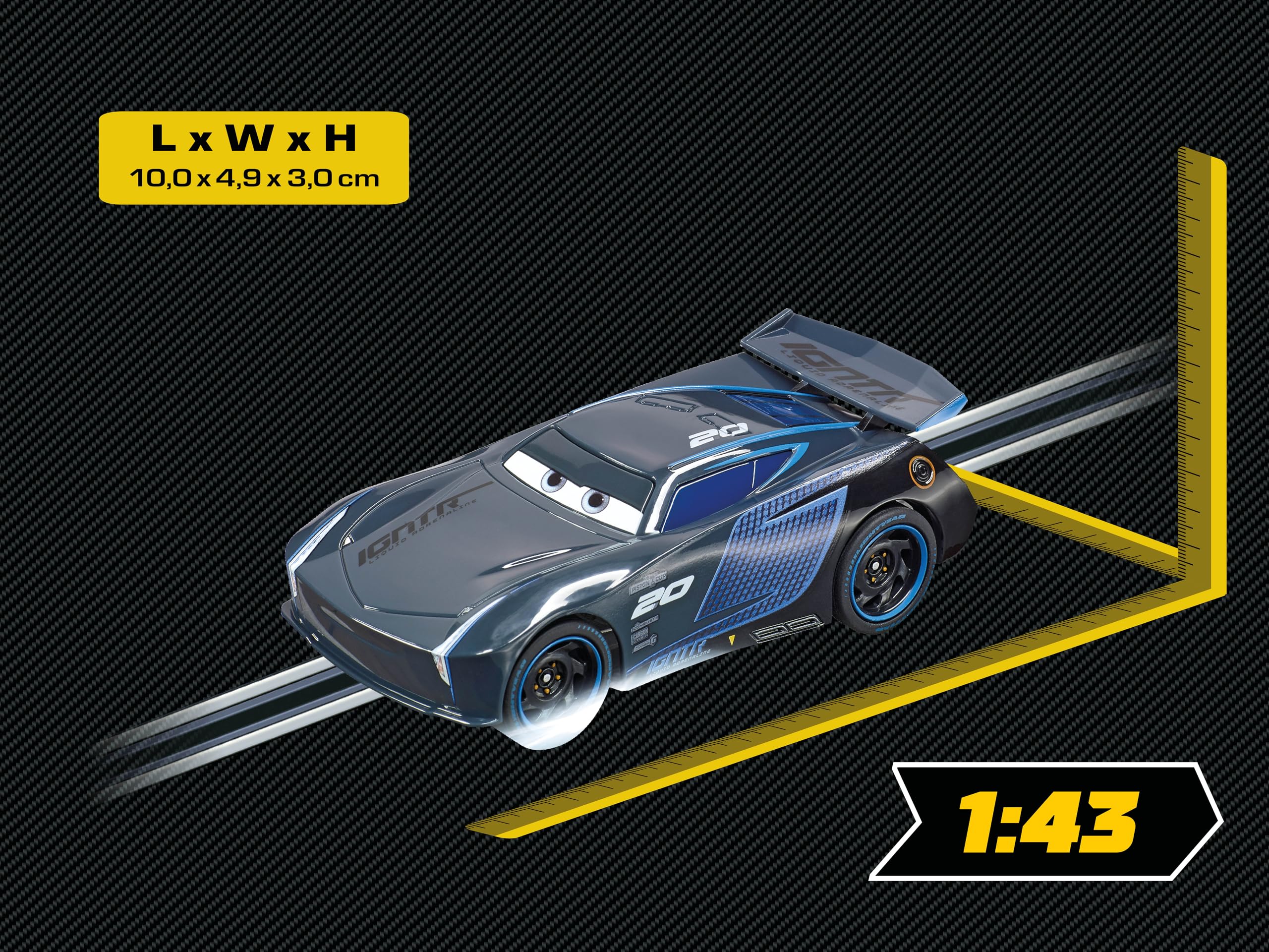 Carrera 20064151 Carrera GO!!! Auta Disney·Pixar Jackson Sztorm tor wyścigowy i licencjonowane wyścigówki do 2 graczy dla chłopców i dziewcząt od 6 lat i dorosłych