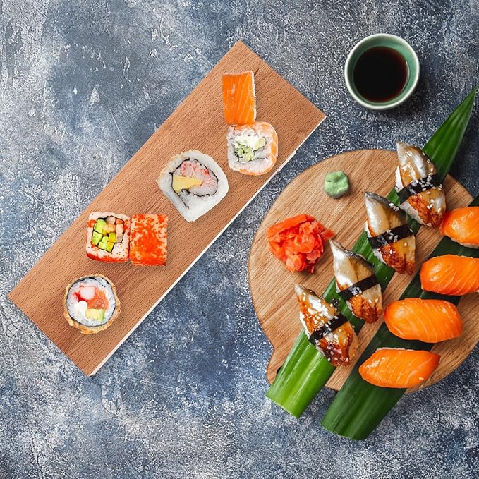Bandeja de Madera para Sushi BESPORTBLE 30x10cm miniatura 2
