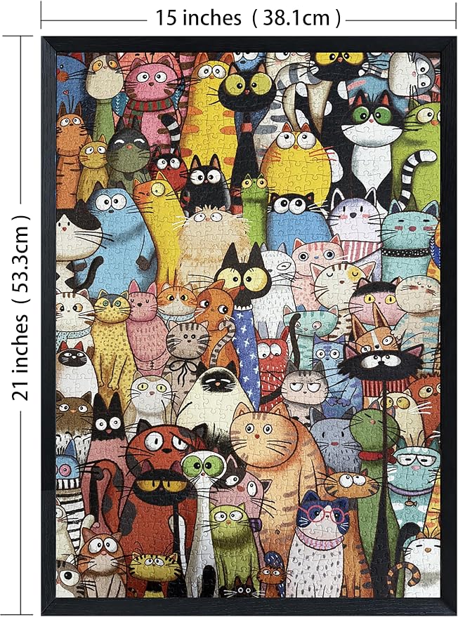 Puzzle de gatos con 520 piezas, diseño artístico único miniatura 3