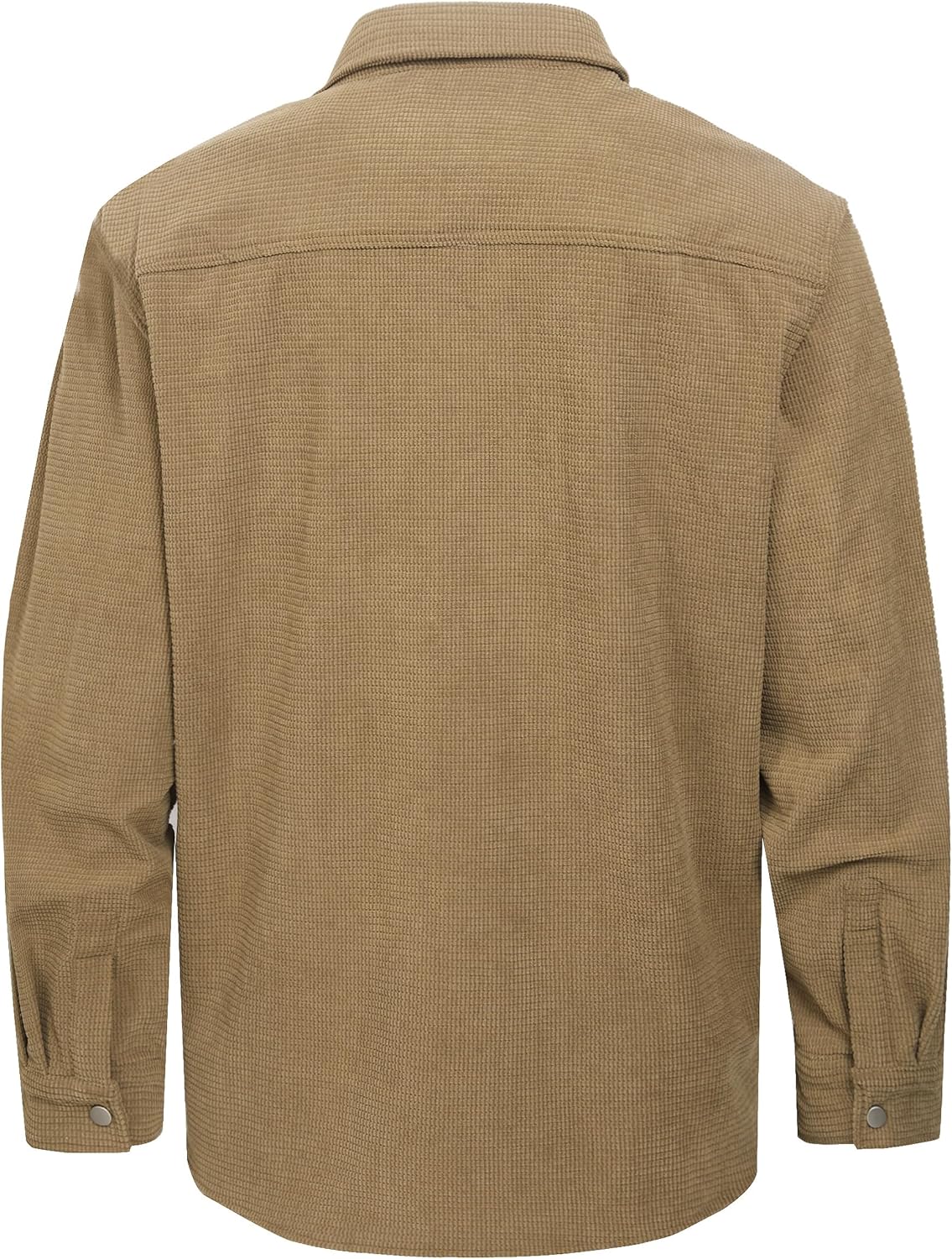 Men's Waffle Corduroy Shirt Jacket Big and Tall Shacket Button Down Textured Overshirt with Flap Pockets, 3XL-8XL - Image 3
