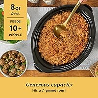 Vista 2 de Crock-Pot Olla de Cocción Lenta Programable Grande de 8 Cuartos con Ajuste de Calentamiento Automático, Acero Inoxidable Negro