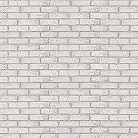 Vista 8 de Timeet - Papel pintado de despegar y pegar, papel de contacto de ladrillo blanco gris, papel de pared 3D autoadhesivo extraíble para dormitorio