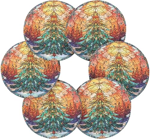 Vista 61 de Juego de 6 posavasos para bebidas con soporte, diseño retro de estrella de mar y estrella de mar, juego de 6 posavasos decorativos absorbentes