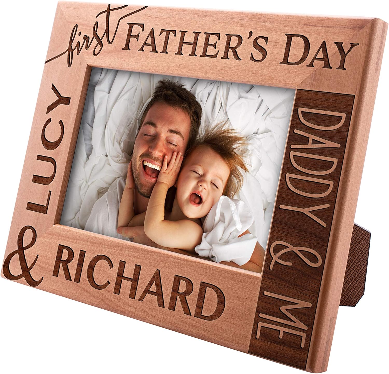 First Time Dad Gifts - Personalized Picture Frame | 4x6 | Custom Engraved Frames w Name, Text - 1st Father Day, First Time Dad Gifts - New Dad #3