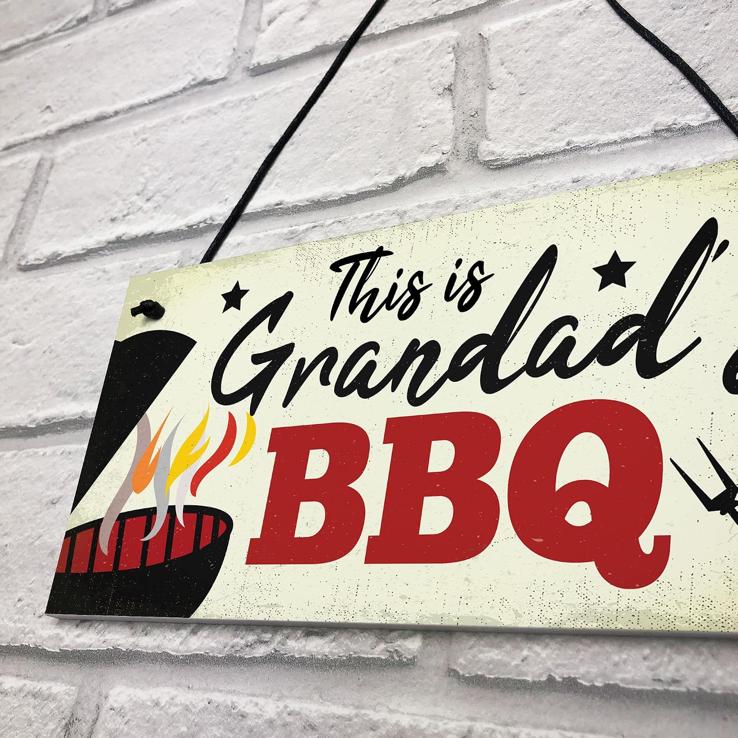RED OCEAN Grandad's BBQ Hanging Garden Sign Summer House Bar Man Cave Shed Plaque Gitfs For Men