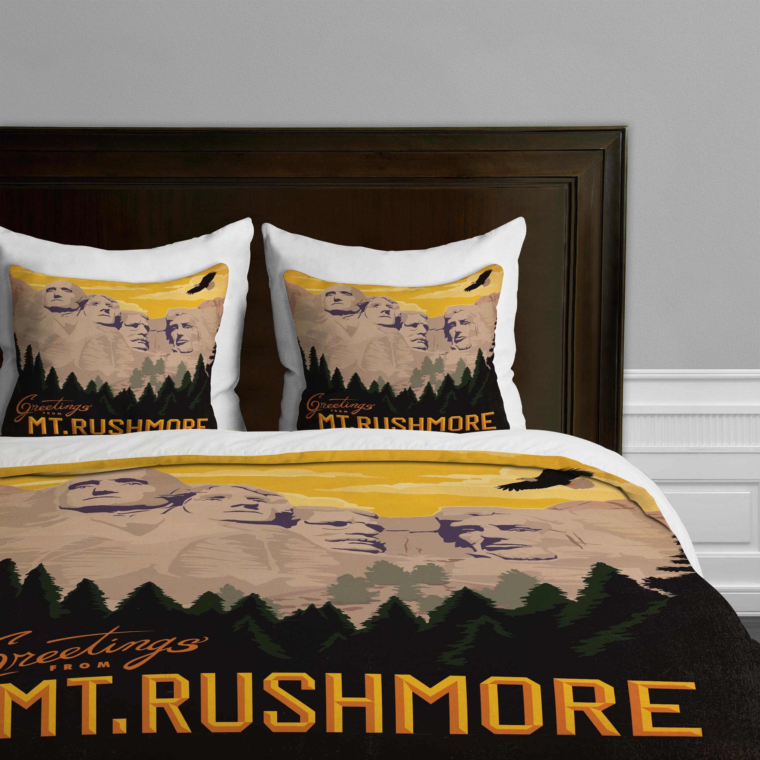 Funda de edredón Mt. Rushmore Deny Designs, acabado premium cama doble