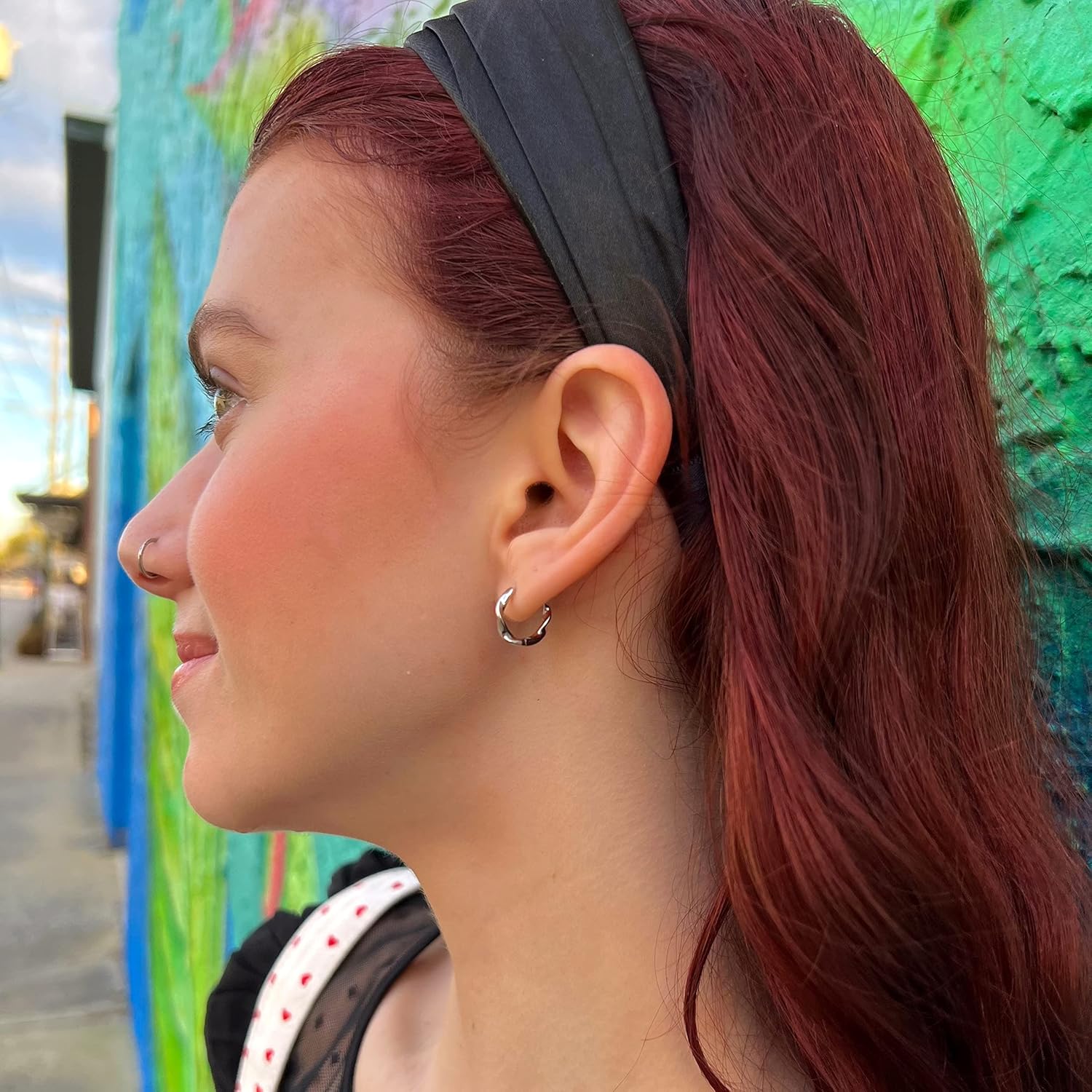 Rose Gold Earrings Small Hoop Earrings For Women 18k Rose Gold Plated 925 Sterling Silver Mini Huggie Earring 12mm - Image 6