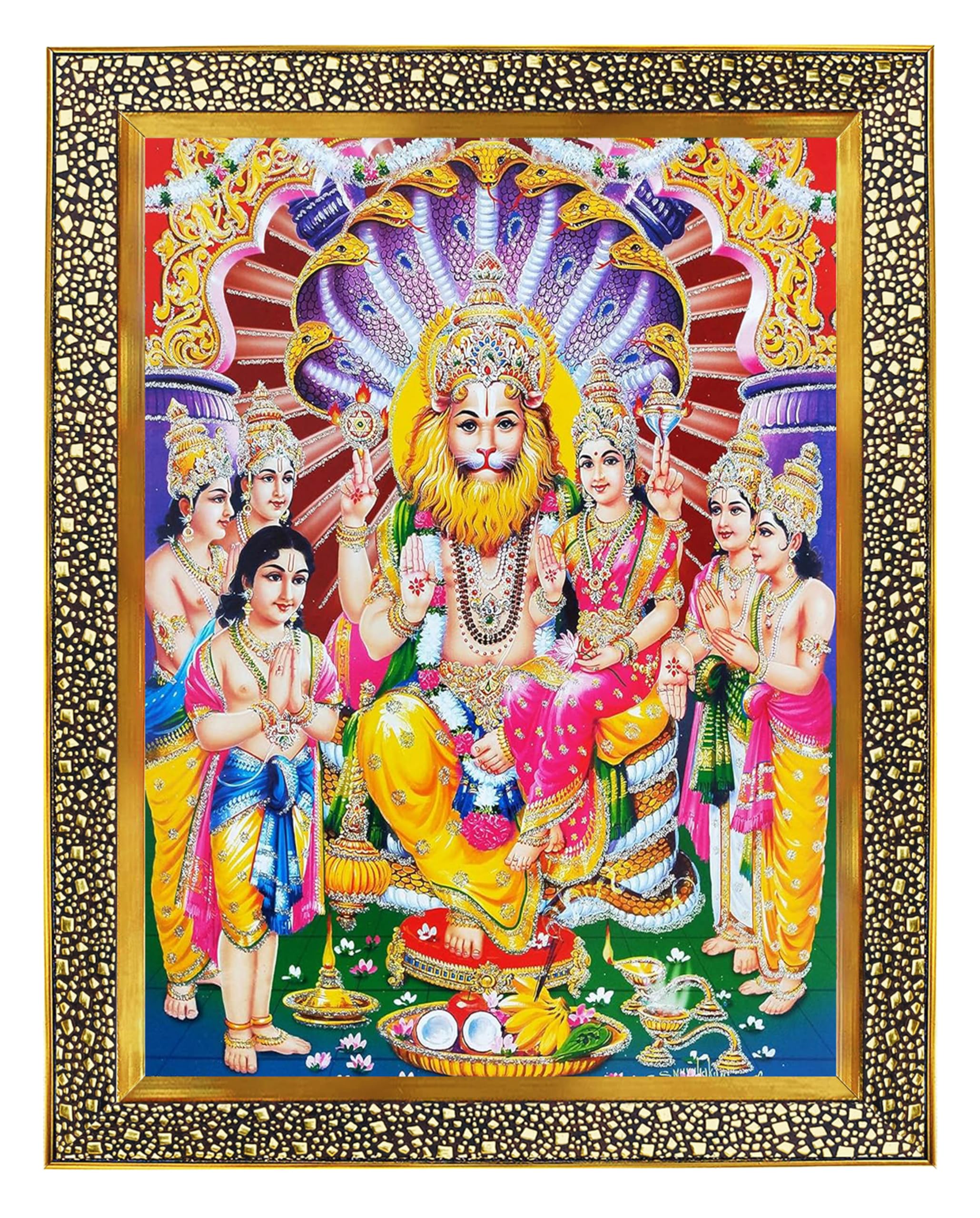 KHANNA Narasimha Lakshmi/Swami Narayan laxmi Photo Frame for Wall ...