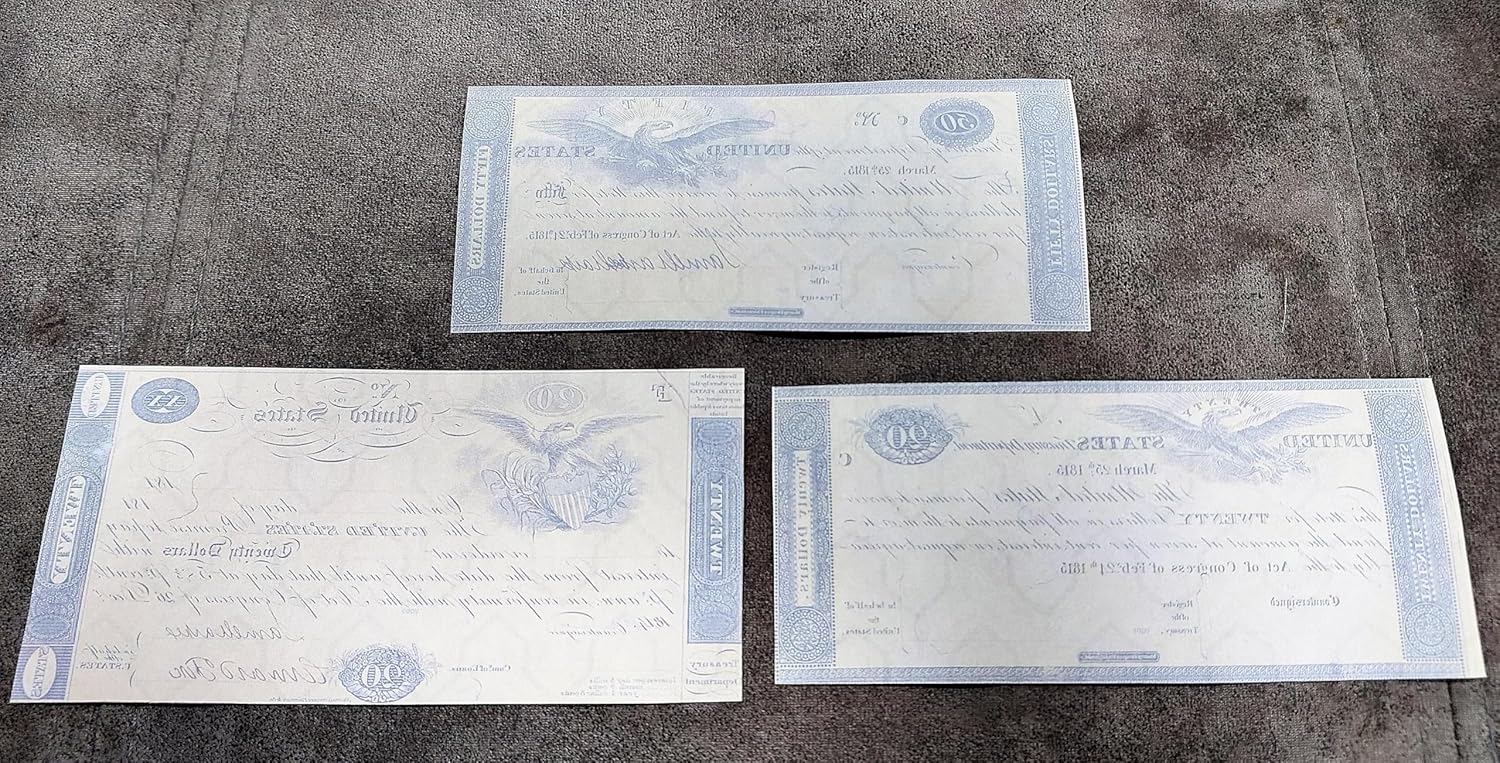 Reprint with W/M United States Treasury Notes 1812-1815 y.