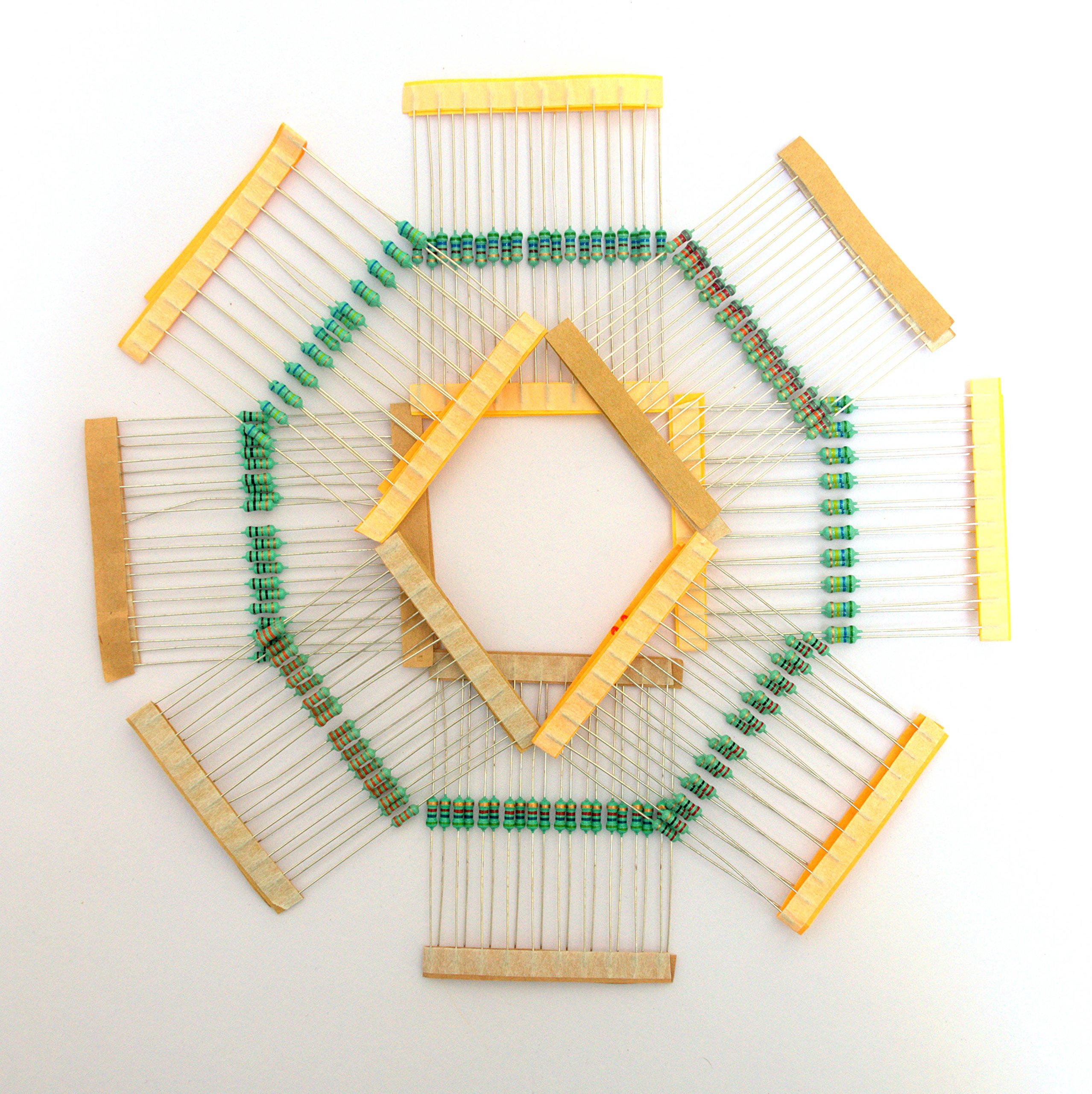 Klera 50 Value Resistor Kit (1 ohm - 1M ohm) .25 Watt 5% Tolerance 10 Pcs of Each Pack of 500