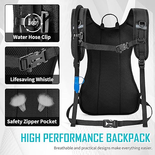 Miniatura 5 de MIRACOL Mochila de hidratación para senderismo con bolsa de agua a prueba de fugas de 2 litros, bolsa de agua ligera aislada para hombres y mujeres,