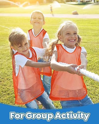 Miniatura 7 de Pasimy Paquete de 50 chalecos ligeros para jóvenes, para fútbol, baloncesto, camiseta para deportes