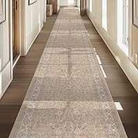 Vista 1 de Well Woven Alfombra de Pasillo y Escalera de Tamaño Personalizado - Asha Rome Beige Crema 26 Pulgadas de Ancho x 2 Pies de Largo Alfombra