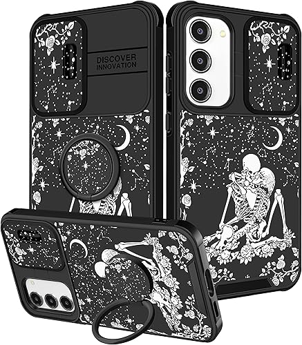 Funda para Samsung Galaxy S23 Plus 2 en 1 para mujer, linda funda para niñas, divertida, divertida, estética, kawaii, diseño de esqueleto de