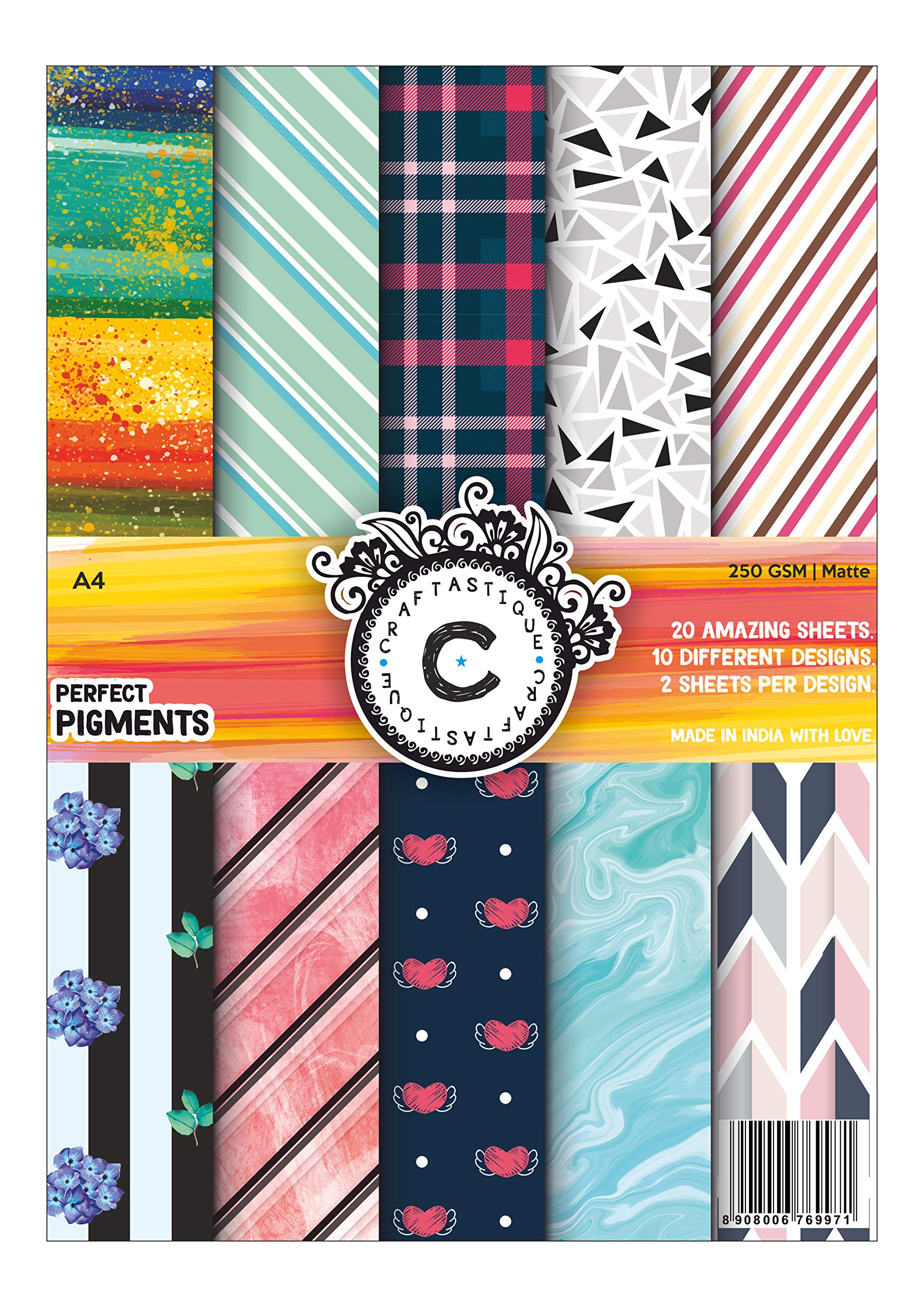 Craftastique Perfect Pigments Scrapbooking Paper (20 Sheets | 250 GSM) - A4