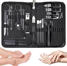 Manicure Nail Cutter Kit, 30 Pieces Manicure Pedicure Kit | Men's Professional Manicure Kit with Leather for Hand, Foot and Face Care