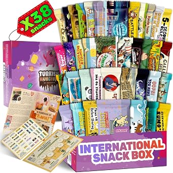 Turkish Munchies by Muekzoin Mega International Snack Box,Premium Exotic Foreign Snacks,Unique Snack Food Gifts Included,Try Extraordinary Snacks,Candies from Around the World,32 Full-Size Snacks