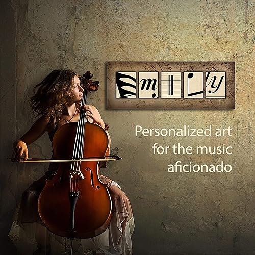 Vista 4 de Personal-Prints MUSIC - Decoración artística con nombre personalizado o regalo para el músico o profesor de música, piano personalizado o cualquier