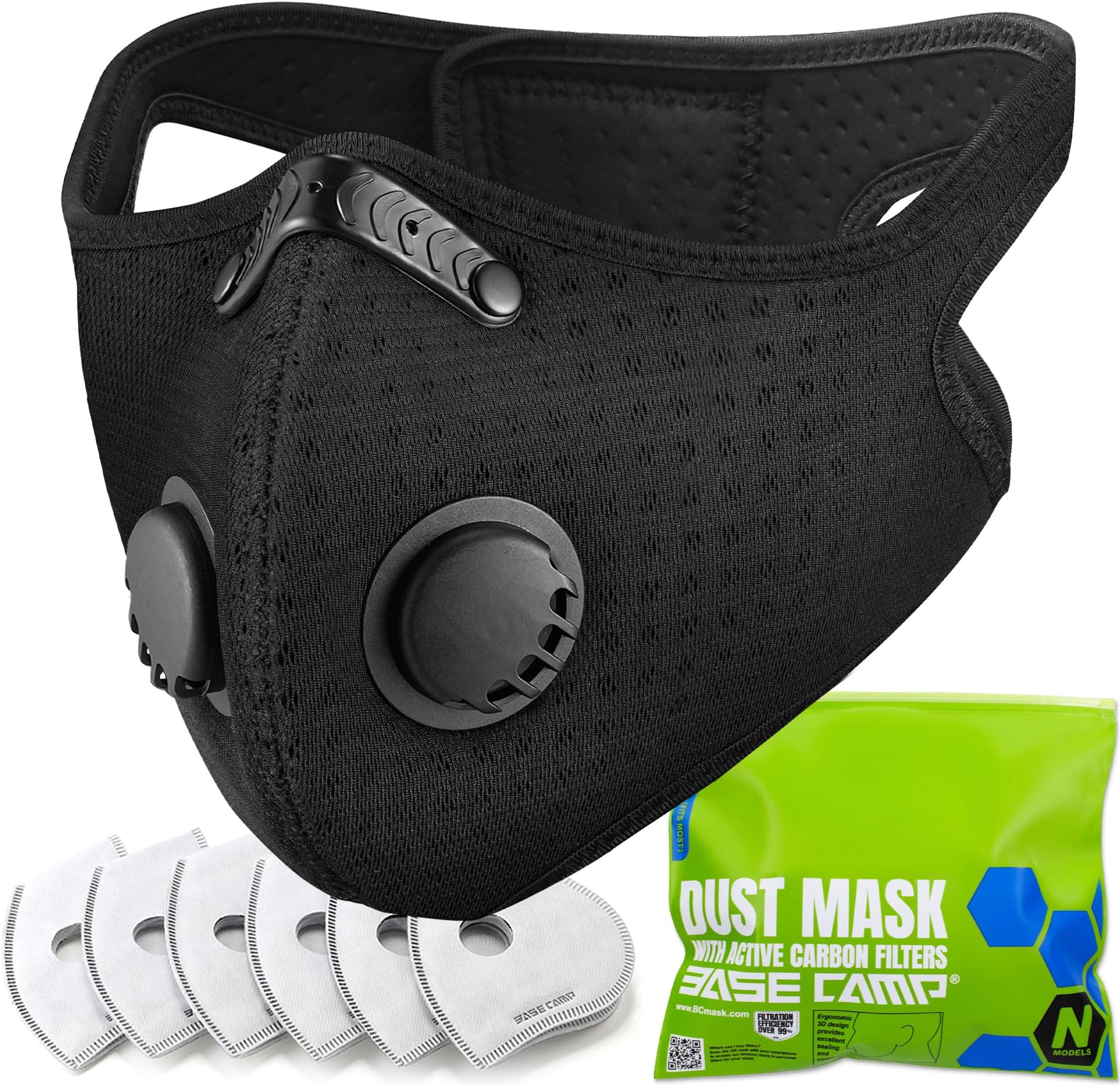 BASE CAMP Reusable N Plus Dust Mask for Dust, Pollen, Welding, Construction, Sanding, Paint, Woodworking
