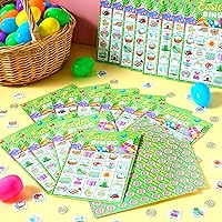 Vista 5 de JOYIN Tarjetas de bingo de Pascua para 28 jugadores (5 x 5) para juegos de golosinas de fiesta de Pascua, regalo de aula escolar para niños