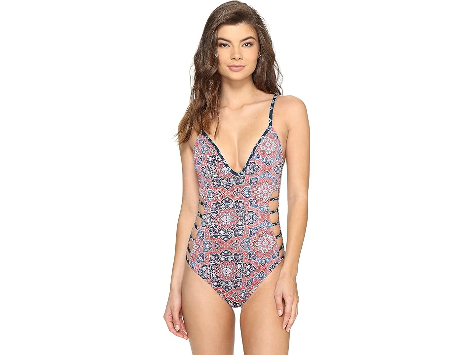 

Lucky Brand Festival Medallion Side Detail One-Piece (Multi) Women's Swimsuits One Piece