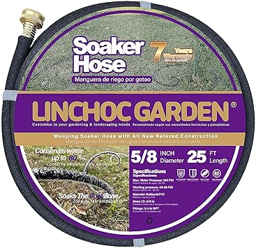 LINCHOC GARDEN 5/8 Inch 25FT Soaker Hose