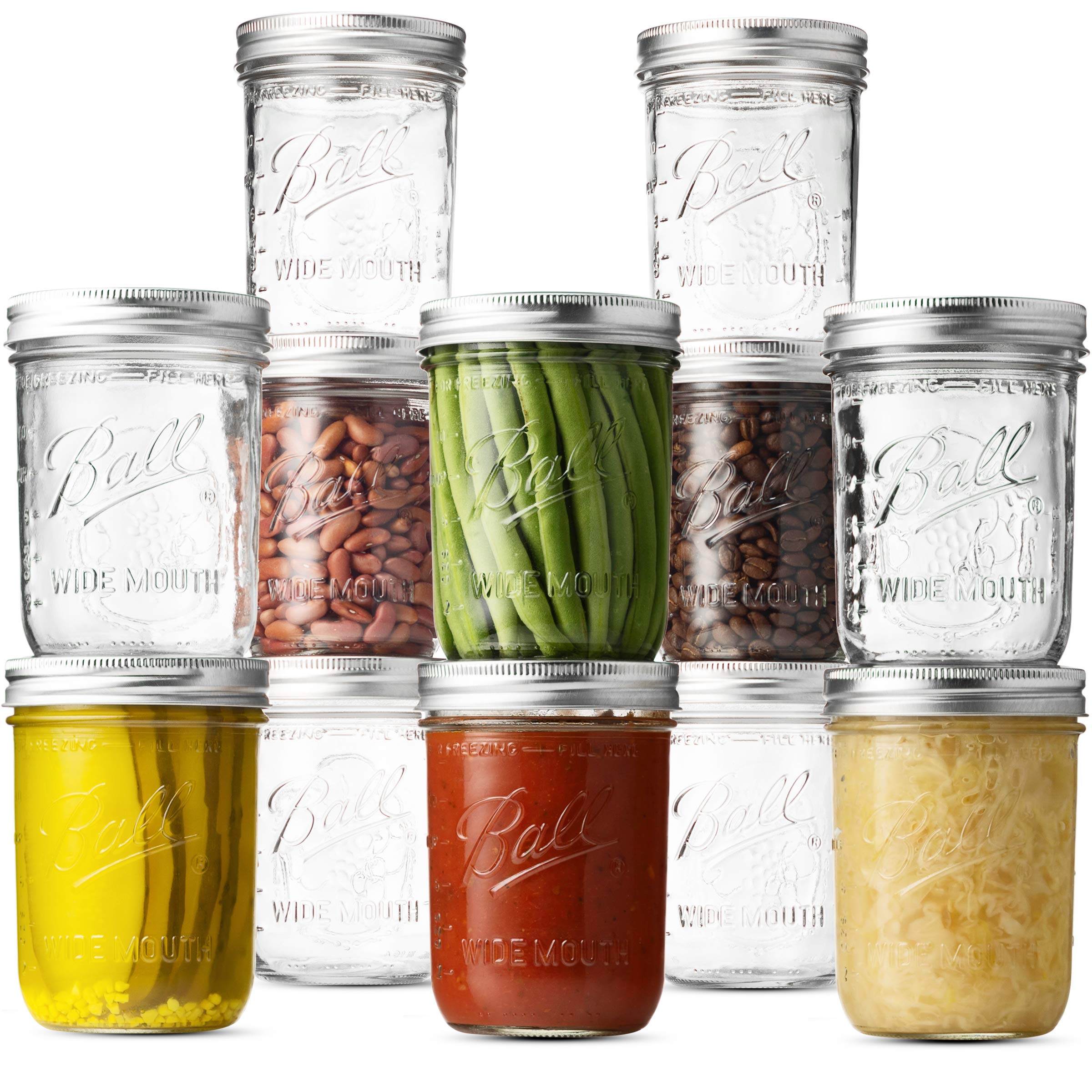 SEWANTABall Wide Mouth Mason Jars (16 oz/Pint capacity) 12 Pack space heater, transparent,