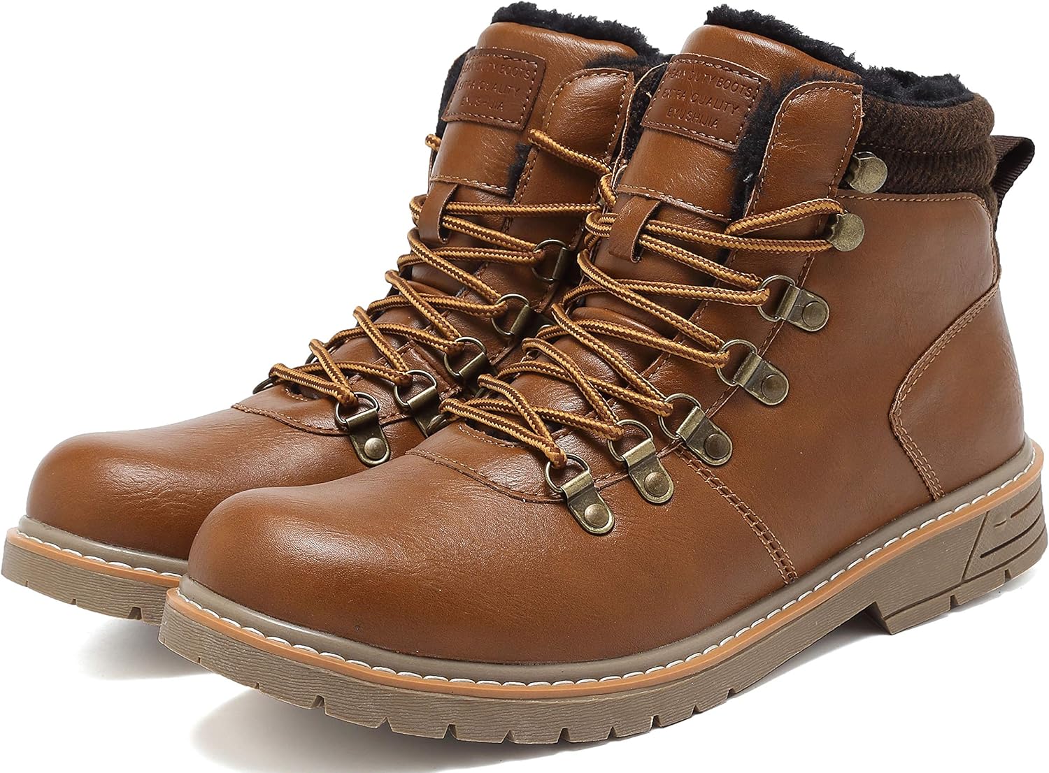 Men's Waterproof Snow Boots Hiking Boot 10.5 Camel-fur Lining