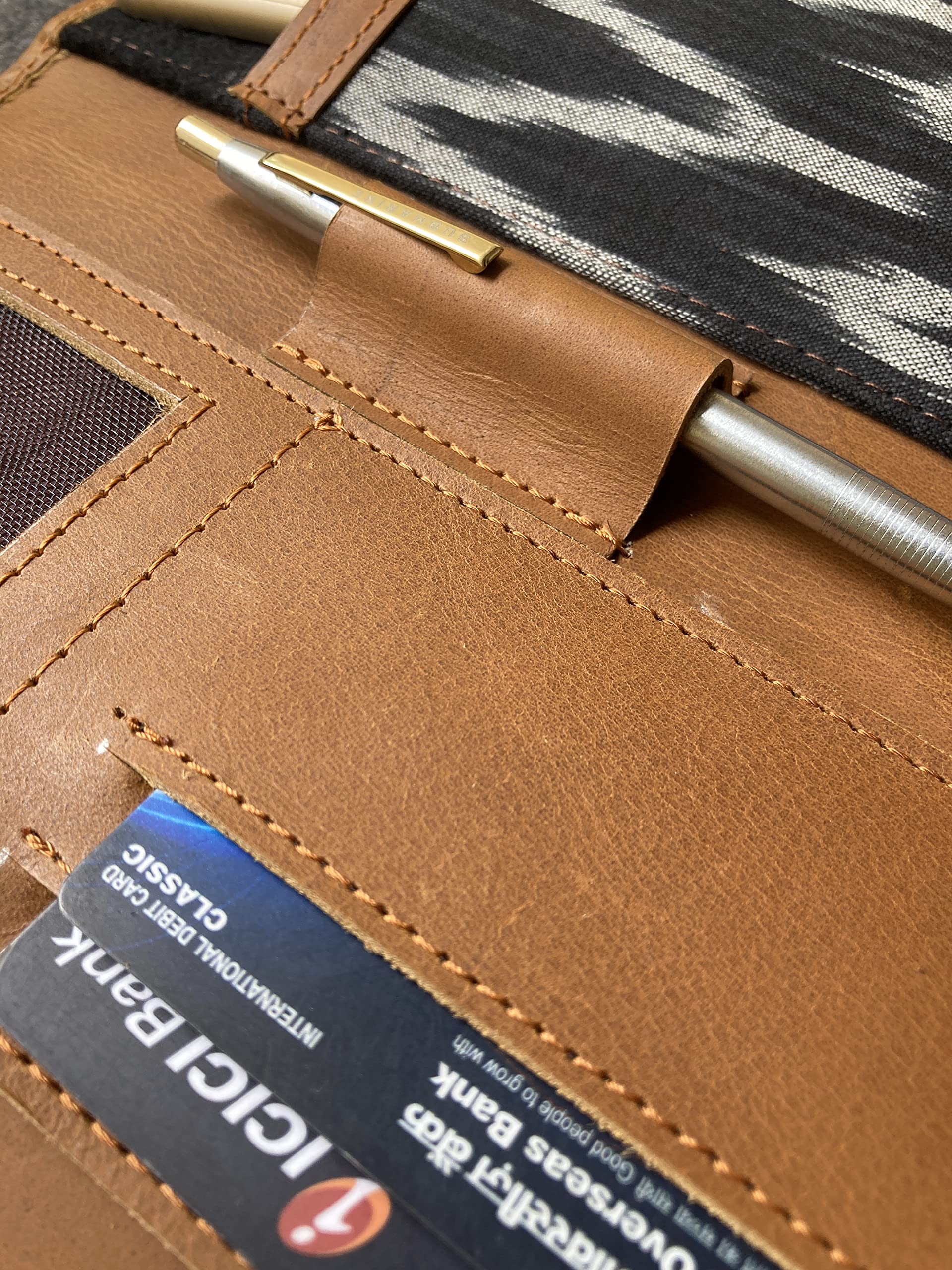 Full Grain Leather Portfolio Binder, Padfolio For Business Resume Legal Noteb - View #4