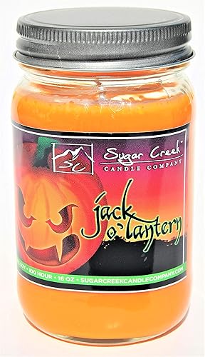 Sugar Creek - Vela perfumada de soja y calabaza dulce crema (Jack O Lantern) - Colección de velas de Halloween  100% natural - no tóxica  Tarro