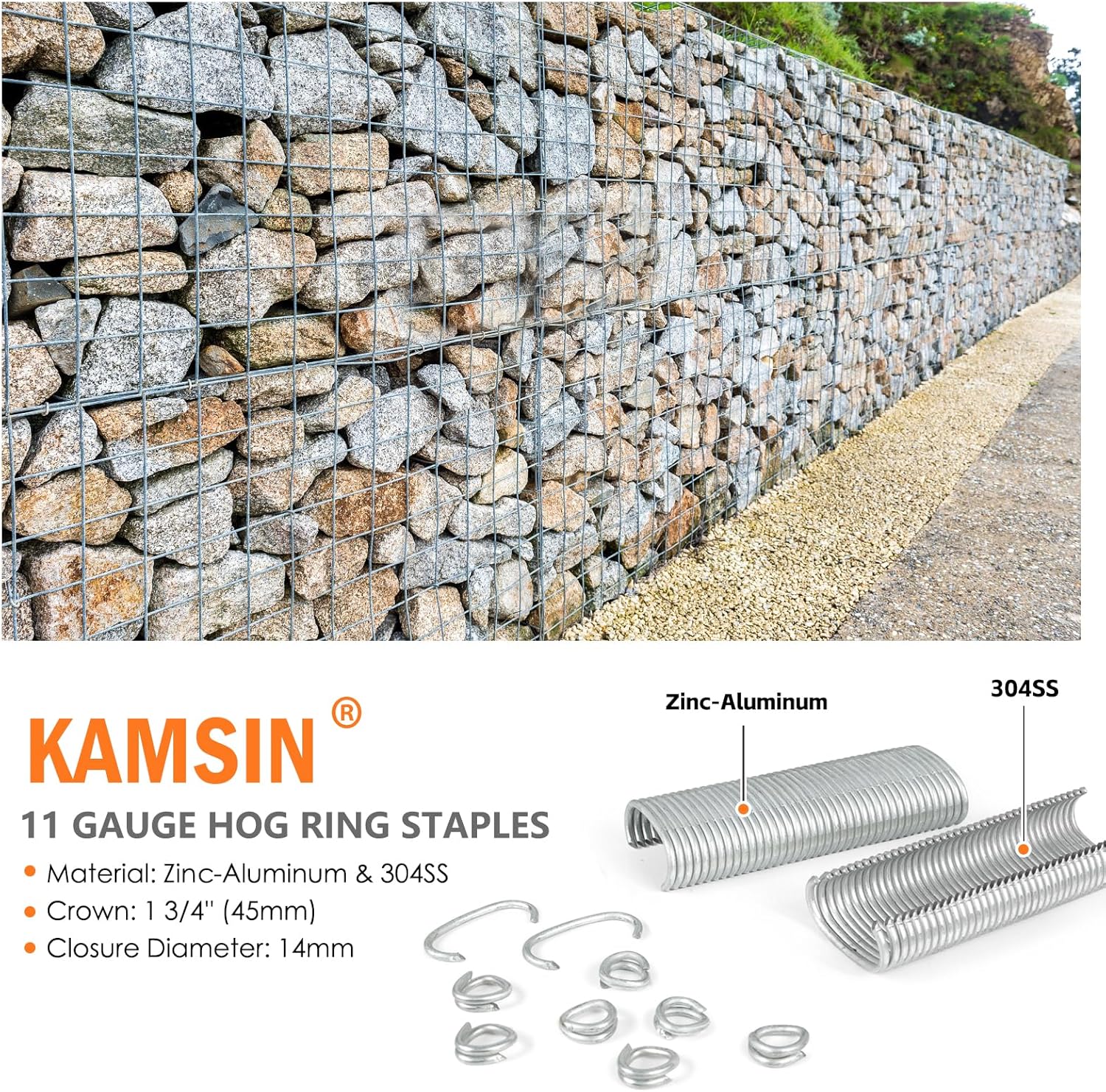 C50 11 Gauge Manual Hog Ring Plier 1-1/2-Inch Crown Hog Ring Plier C Ring Stapler 13.5-14mm Closure Diameter Hog Ring Stapler for Wire Cages, Gabion, Fencing