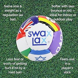 SWAX LAX Lacrosse Training Ball - Indoor Outdoor Practice Less Bounce & Rebounds (1 Flags)