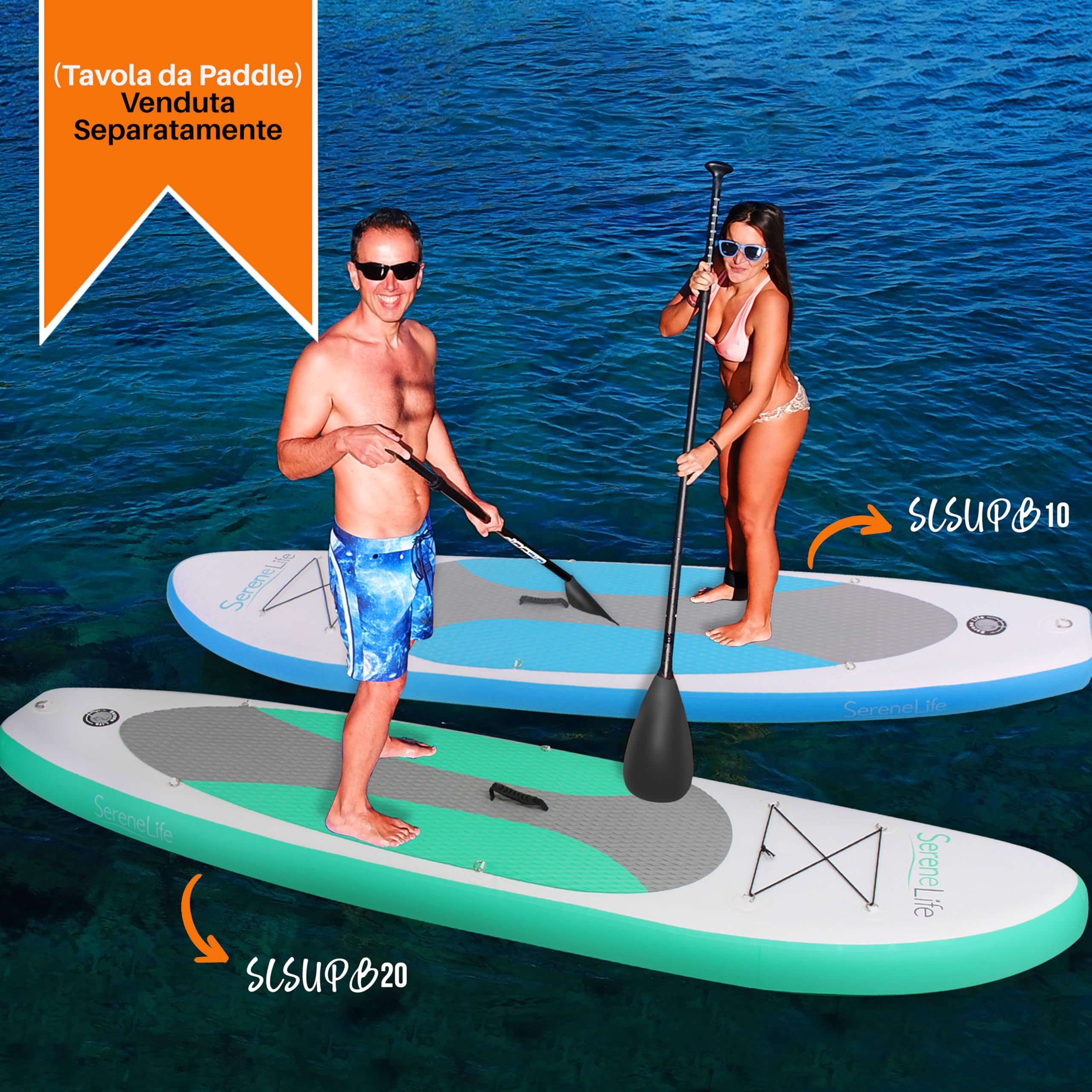 SereneLife Stand Up Paddle-Board Adjustable Paddle - Adjustable Water Paddle Oar for SLSUPB105 Free-Flow Inflatable SUP Stand Up Water Paddle-Board -