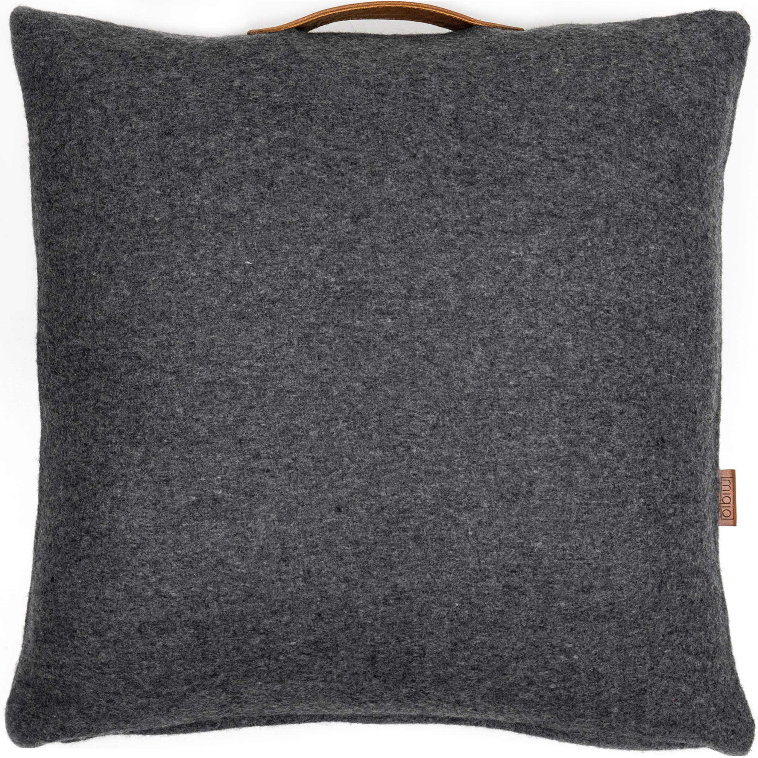 Miqio® Decorative cushion made of felt with real leather (sofa cushion 'Turku' with inner cushion) 45 x 45 cm