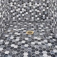 Vista 4 de Oatey 42360 Colador de ducha redondo universal de 4-1/4 pulgadas Snap-Tite en oro cepillado