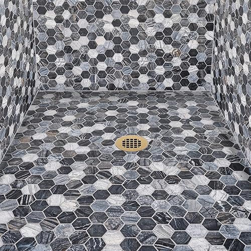 Miniatura 4 de Oatey 42360 Colador de ducha redondo universal de 4-14 pulgadas Snap-Tite en oro cepillado