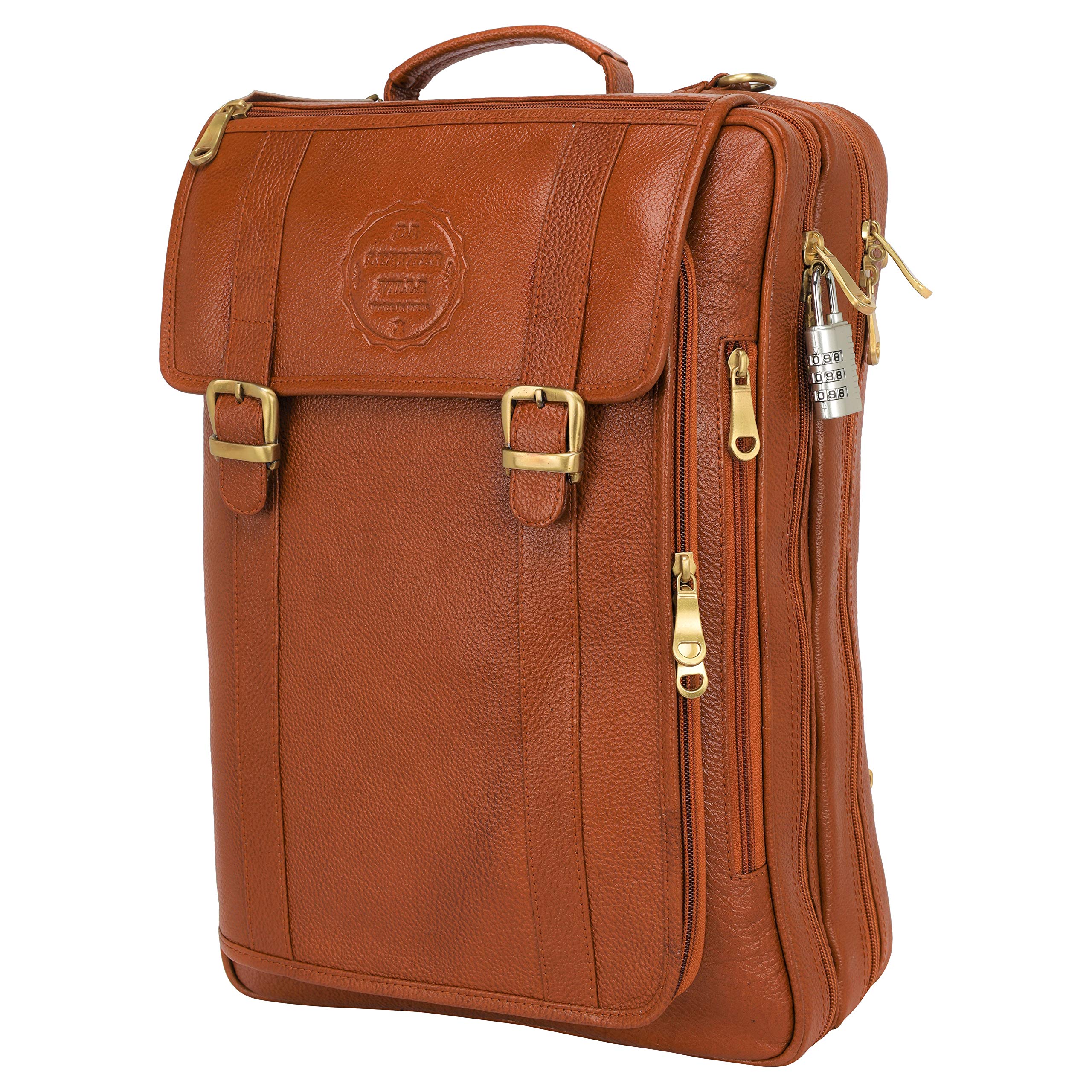 LV Full Grain Natural Leather Laptop Backpack For Men And Women 16 Inch Backpack Bag-image-23