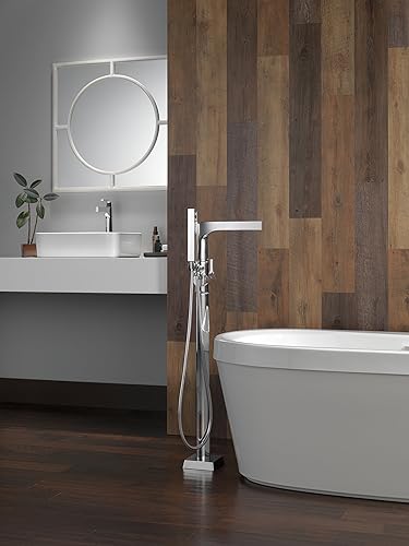 Miniatura 9 de Delta Faucet 774-CS-DST, grifo de lavabo de recipiente de una sola manija Zura negro cromadomate