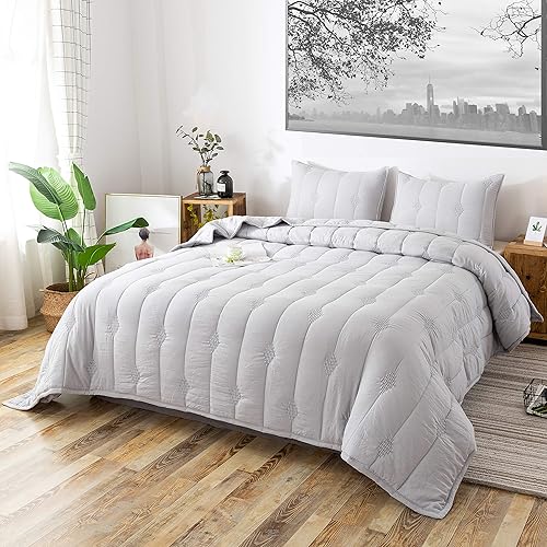 Vista 2 de Juego de edredón y bordado de Anna Z Home Ethan de microfibra lavada a la piedra, 3 piezas, para todas las estaciones, juego de cama King y Queen