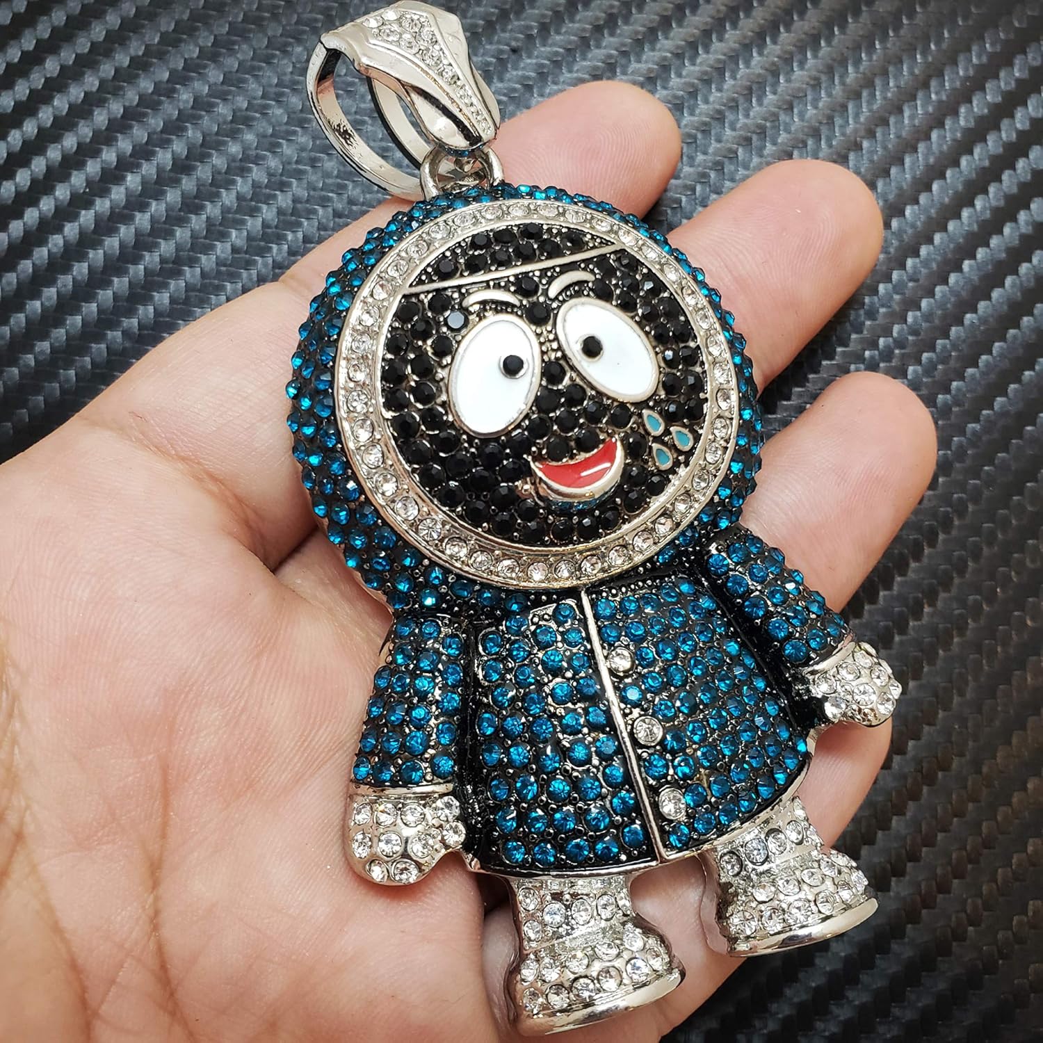 Hip Hop Iced Large BRICK SQUAD ESKIMO Pendant & 18" 1 ROW Tennis Choker Chain Necklace - Image 5