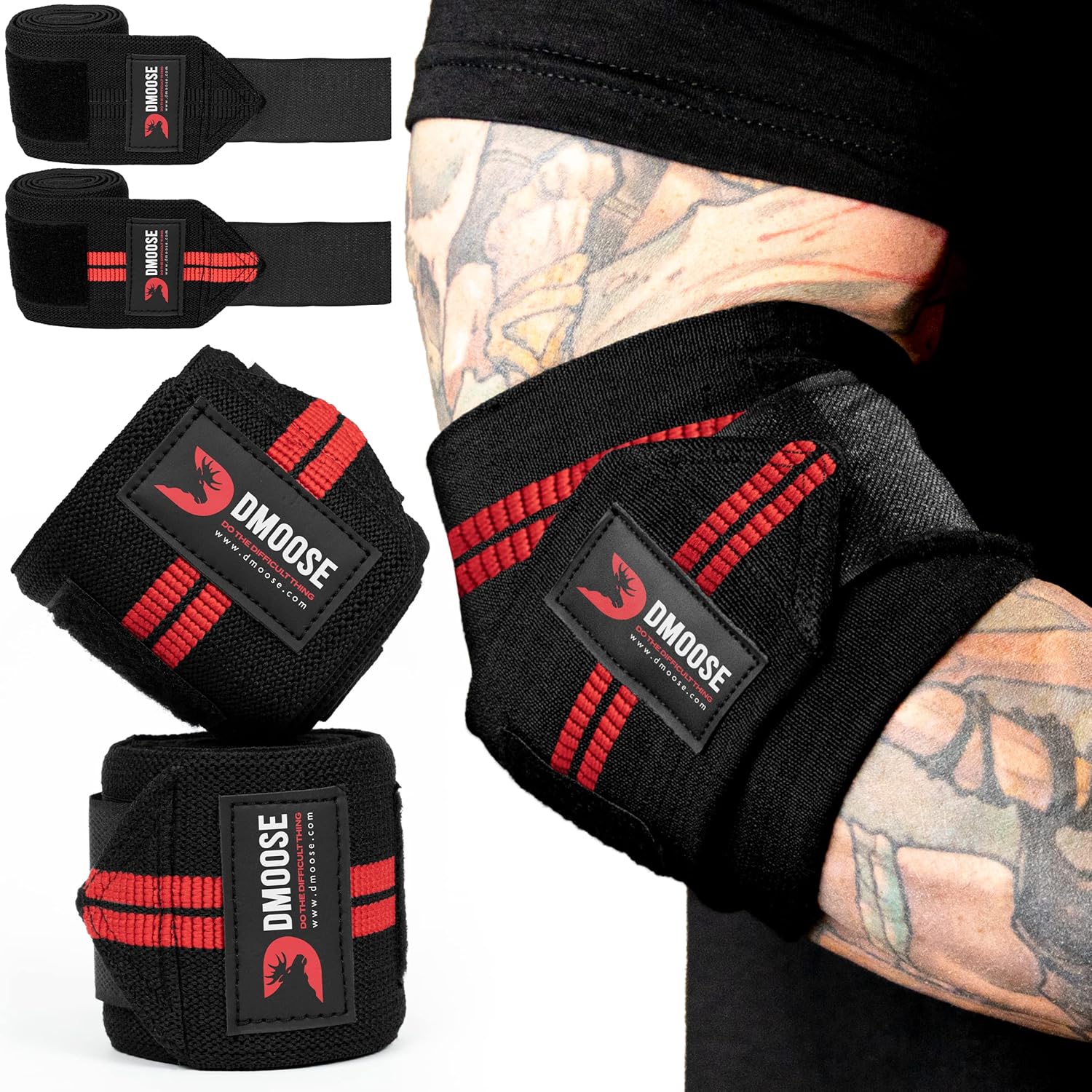 DMoose Elbow Wraps for Weightlifting, Bench Press, Cross Training