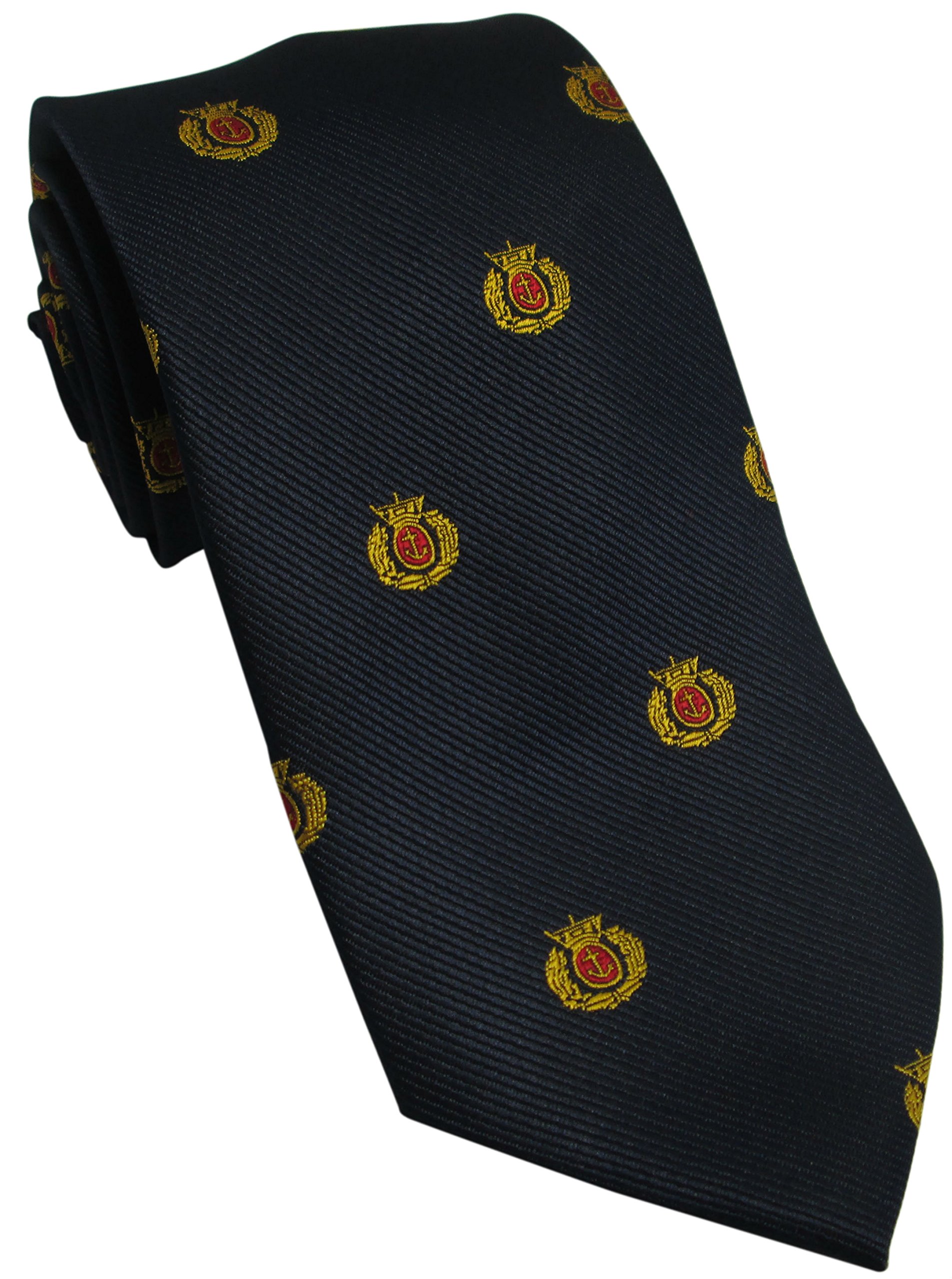 Ties Unlimited Men's Mix Merchant Navy Crown & Wreath Tie