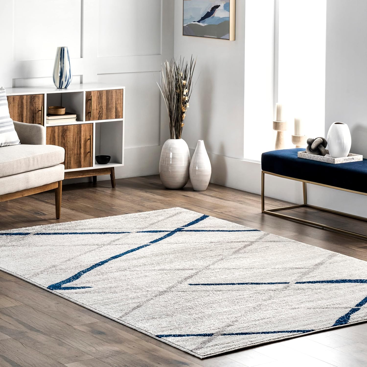 nuLOOM Thigpen Contemporary Area Rug, 8' x 10', Blue Grey