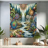 Vista 189 de Ambesonne Tapiz de isla tropical, olas del océano en la playa de Seychelles al atardecer horizonte, decoración de tela para colgar en la pared