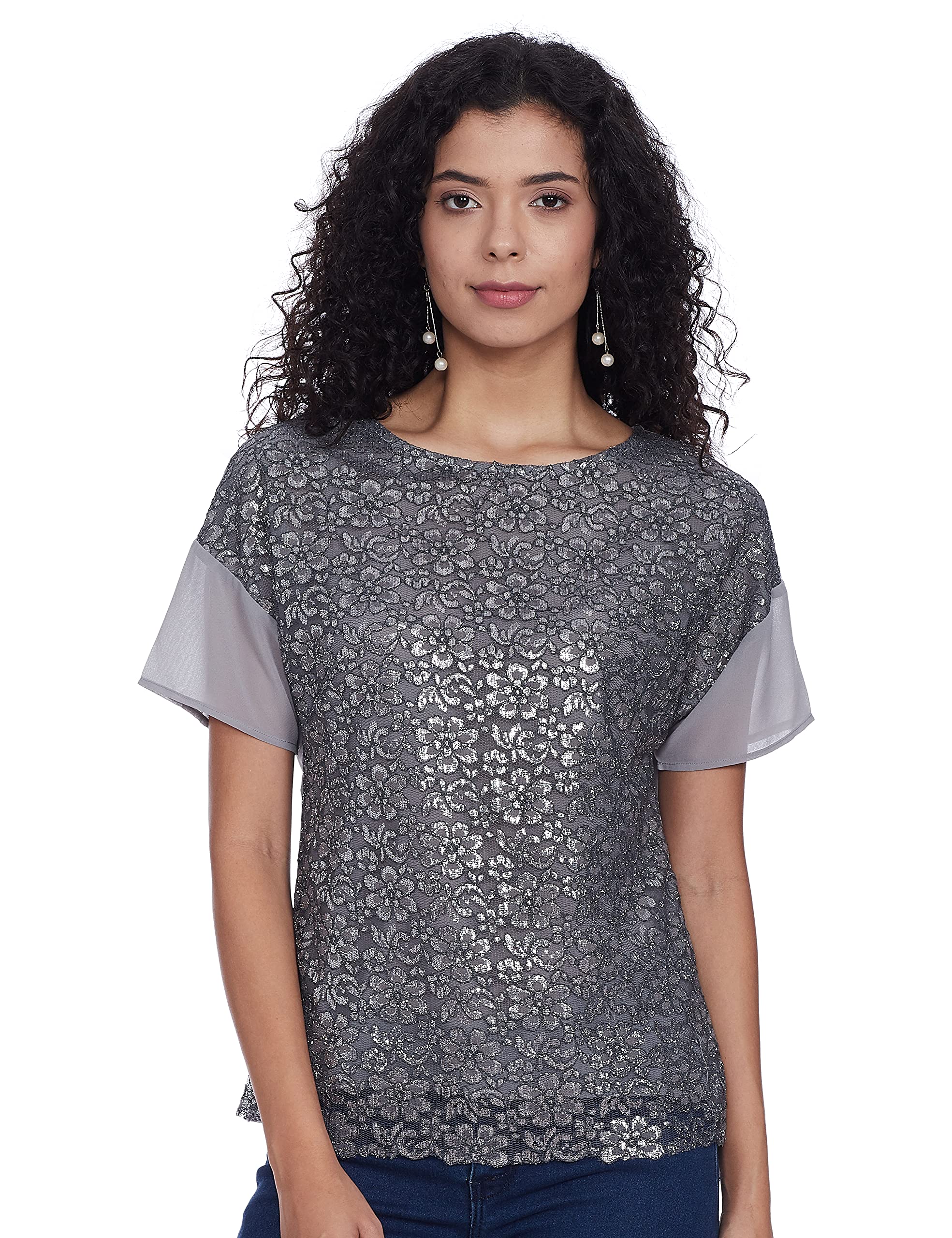 KazoWomen's Solid Regular Shirt (120412FSTGRYXS_Frost Grey XS)