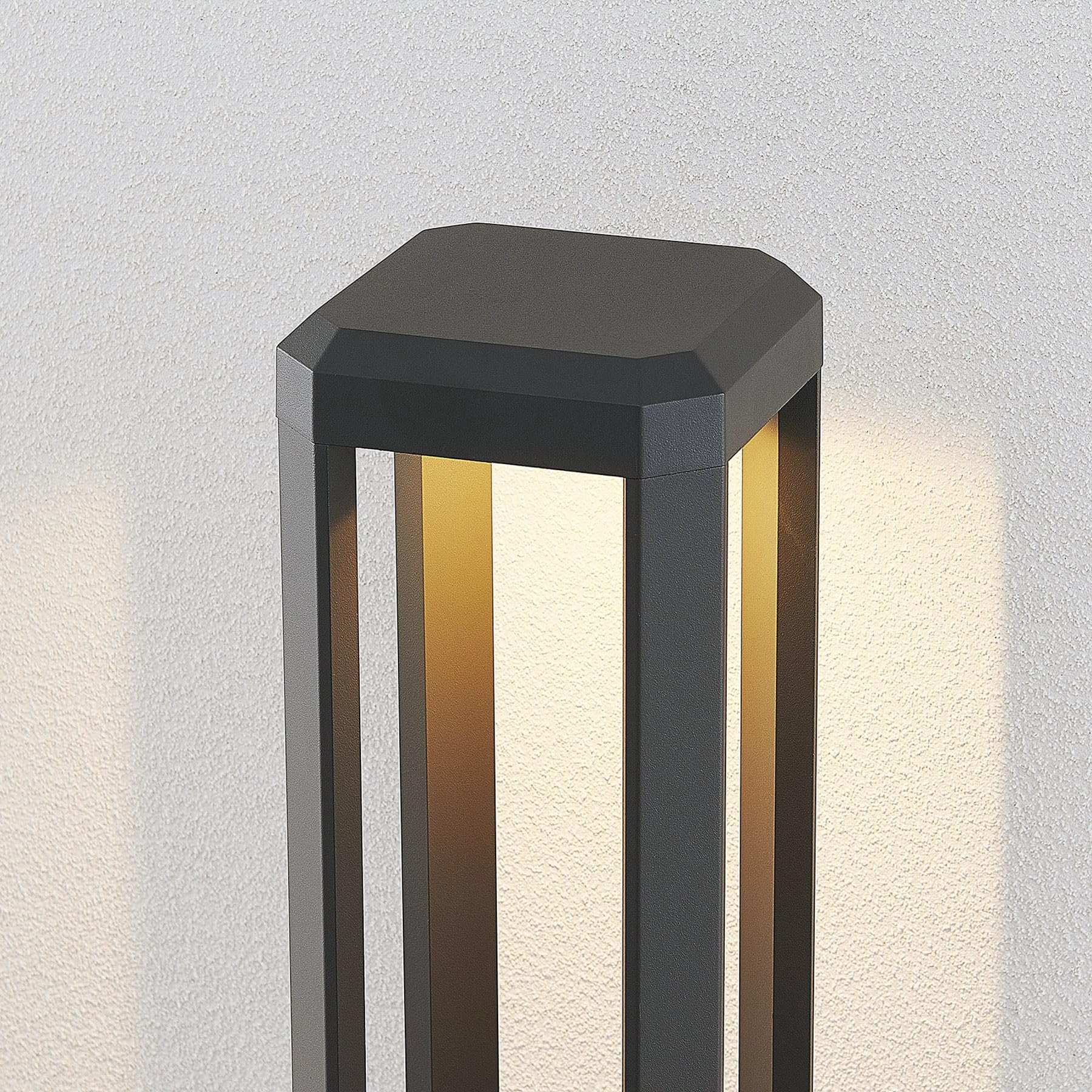 Lucande LED Außenleuchte Fery (Modern) in Alu aus Aluminium (1 flammig,) - Wegeleuchte Pollerleuchte Wegelampe Sockelleuchte