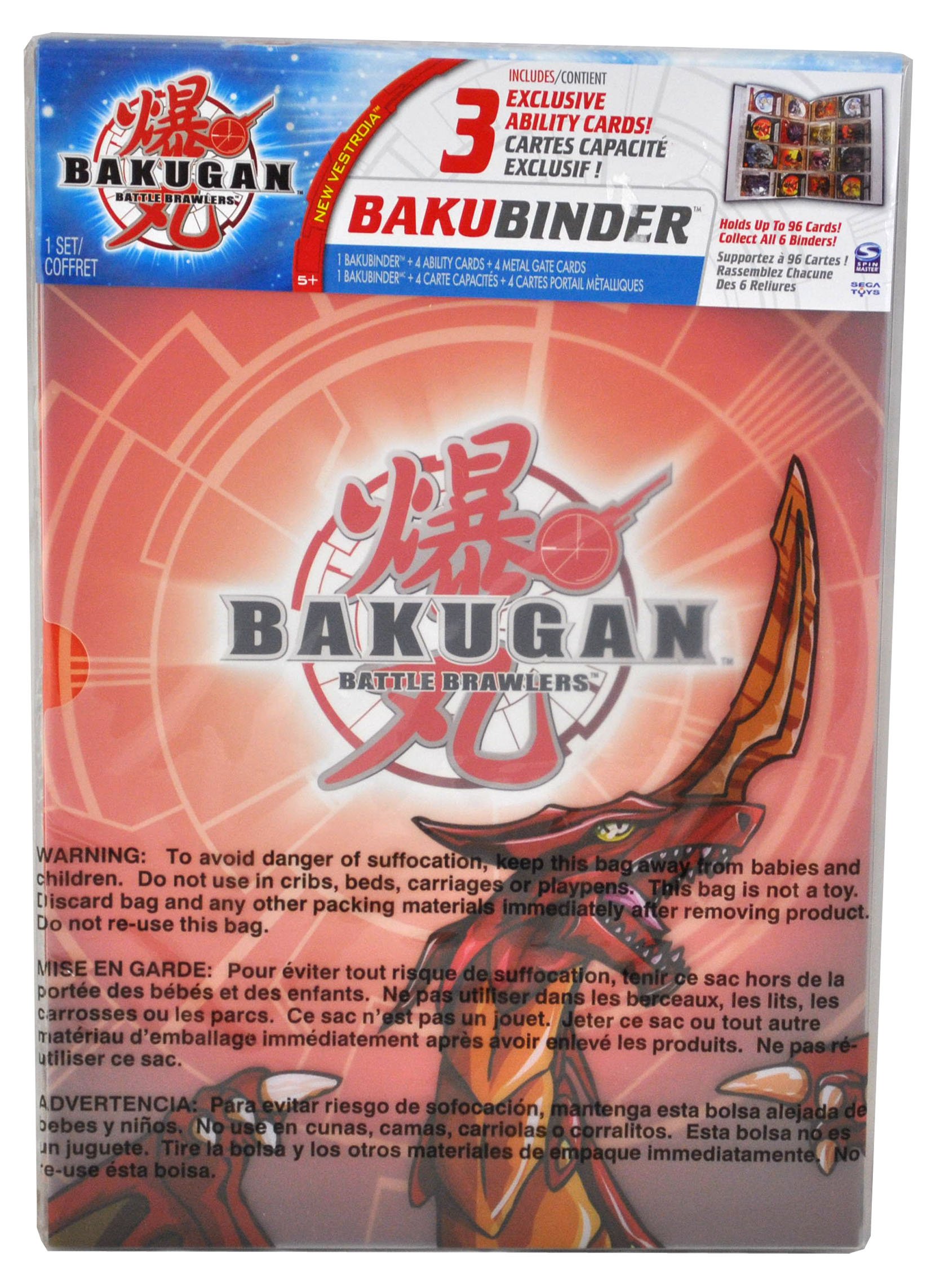 Cartoon Network TV Series "Bakugan Battle Brawler" Cards Holder - Pyrus Red BAKUBINDER with 4 Abilit