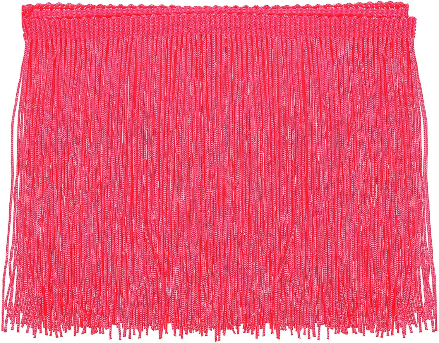 Sourcing Map 5 Yards 6 Inch Chainette Fringe Trim Tassel Sewing Trim Polyester Fringe Ribbon for DIY Sewing Crafts Clothing Lamp Shade Decoration, Fluorescent Pink