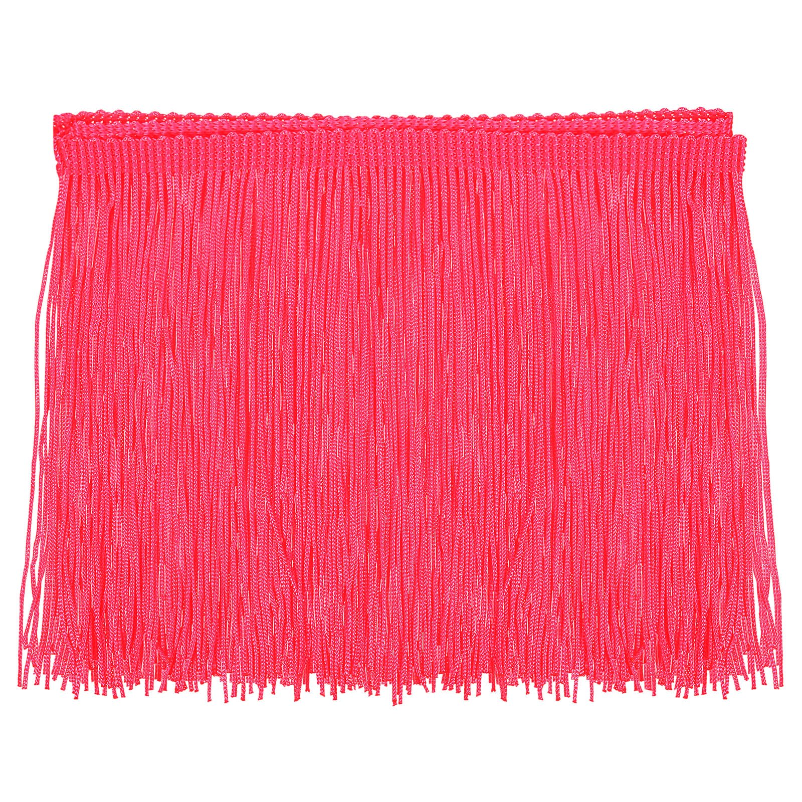 Sourcing Map 5 Yards 6 Inch Chainette Fringe Trim Tassel Sewing Trim Polyester Fringe Ribbon for DIY Sewing Crafts Clothing Lamp Shade Decoration, Fluorescent Pink