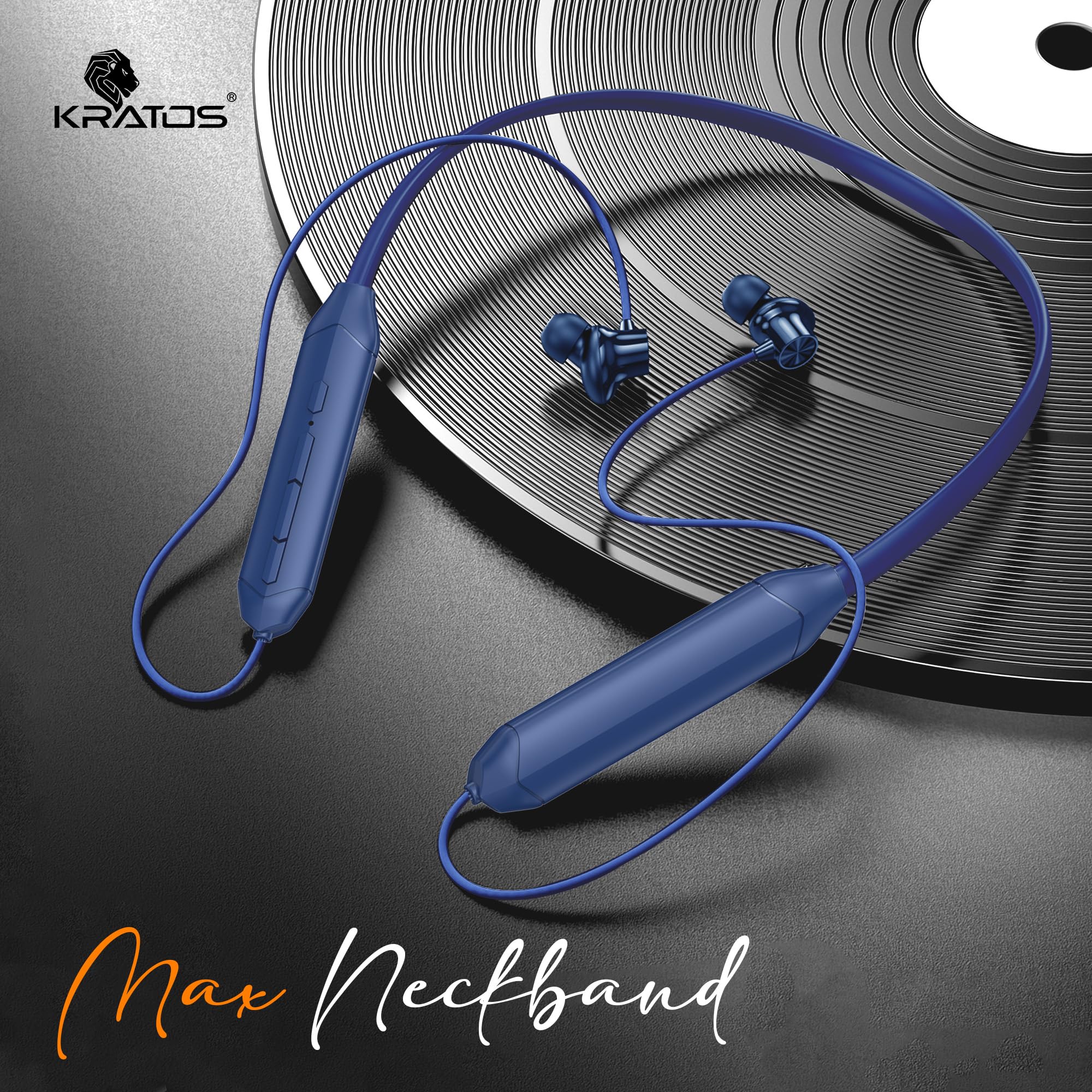 Kratos Blue Bluetooth Neckband with 55H Playtime, Deep Bass, Stereo Sound, HD Calls, Magnetic Earbuds, Voice Assistant, Type-C Fast Charging, Rich Audio, Hollow Switch for Comfort & Style — Amazon image 5